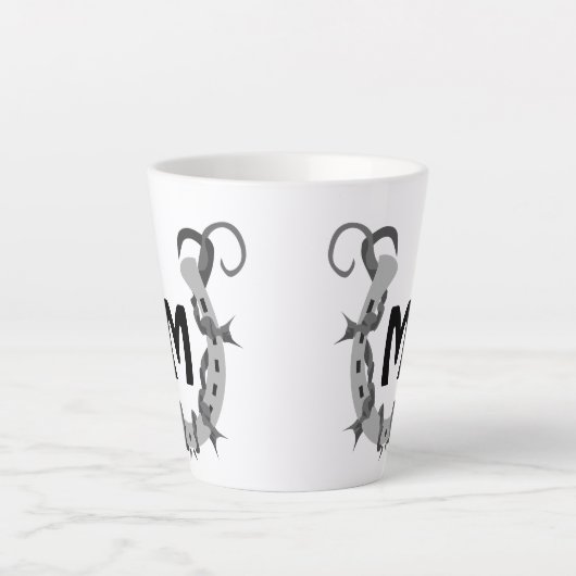 Hoefijzer in Barbed Wire Monogram Latte Mok (Voorkant)