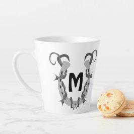 Hoefijzer in Barbed Wire Monogram Latte Mok