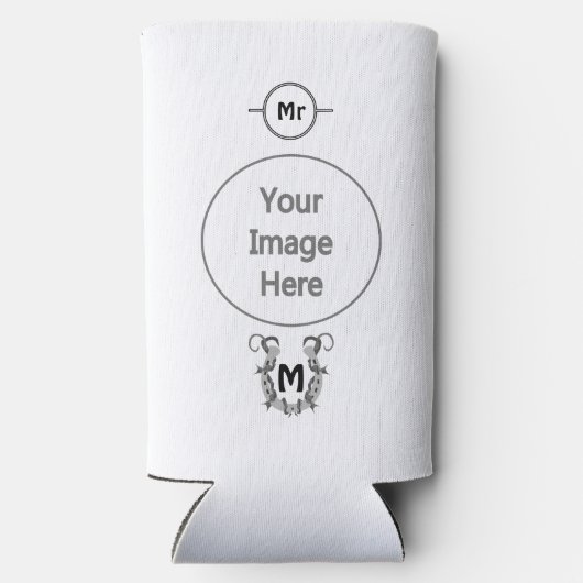 Hoefijzer in Barbed Wire Monogram Seltzer Blikjeskoeler (Achterkant)