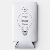 Hoefijzer in Barbed Wire Monogram Seltzer Blikjeskoeler (Voorkant)