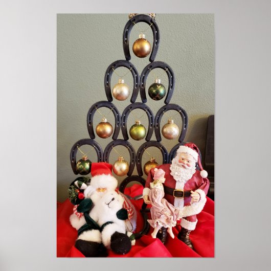 Hoefijzer kerstboom Sinterklaasfotografie Poster (Voorkant)