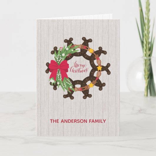 Hoefijzer kerstfeestdag feestdagen kaart (Voorkant)