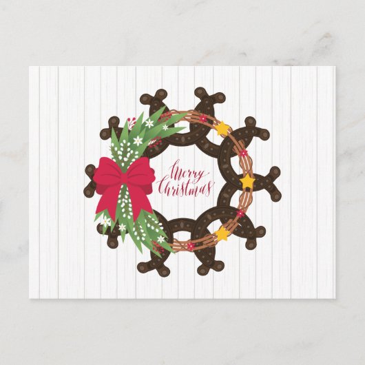 Hoefijzer kerstmis briefkaart (Voorkant)