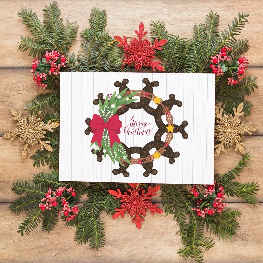 Hoefijzer kerstmis briefkaart