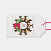 Hoefijzer kerstmis cadeaulabel (Voorkant (Horizontaal))