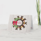 Hoefijzer kerstmis feestdagen kaart (Voorkant)