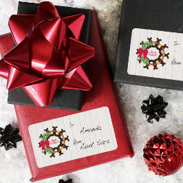 Hoefijzer kerstmis met cadeauetiket voor Label