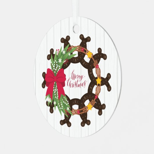 Hoefijzer Kerstmis met Ornament met foto's (Voorkant links)