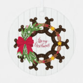 Hoefijzer Kerstmis met Ornament met foto's (Voorkant)