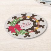 Hoefijzer kerstmis ronde kartonnen onderzetter (Gebogen)