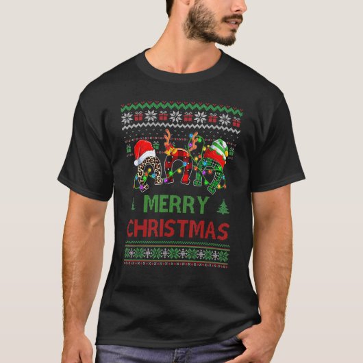 Hoefijzer kerstpaard - Oegly Sweater Merry T-shirt (Voorkant)