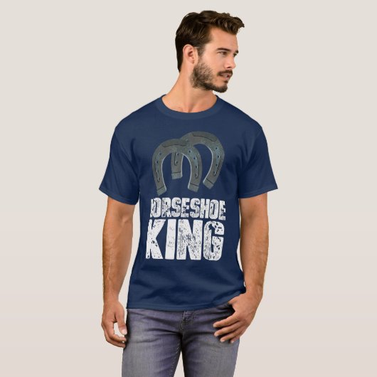 Hoefijzer King Pitching Game Tournament T-shirt (Voorkant volledig)