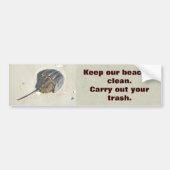 Hoefijzer Krab Beaches Clean Bumpersticker (Voorkant)