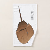 Hoefijzer krab cartoon illustratie bad handdoek (Handdoek)