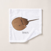 Hoefijzer krab cartoon illustratie bad handdoek (Wasdoekje)