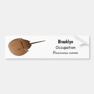 Hoefijzer krab cartoon illustratie bumpersticker