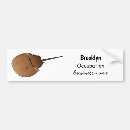 Hoefijzer krab cartoon illustratie bumpersticker (Voorkant)