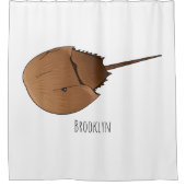 Hoefijzer krab cartoon illustratie douchegordijn (Voorkant)