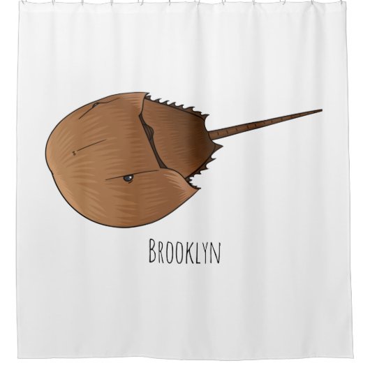 Hoefijzer krab cartoon illustratie douchegordijn (Voorkant)