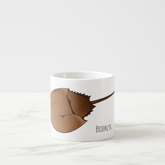 Hoefijzer krab cartoon illustratie espresso kop (Voorkant)