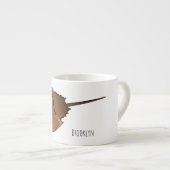 Hoefijzer krab cartoon illustratie espresso kop (Voorkant rechts)