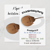 Hoefijzer krab cartoon illustratie kaart (Voorkant / Achterkant)