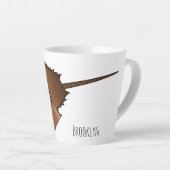 Hoefijzer krab cartoon illustratie latte mok (Rechterhoek)