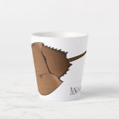 Hoefijzer krab cartoon illustratie latte mok (Voorkant)