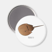 Hoefijzer krab cartoon illustratie magneet (Voorkant / Achterkant)