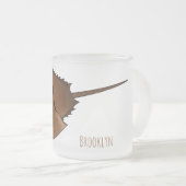 Hoefijzer krab cartoon illustratie matglas koffiemok (Voorkant rechts)