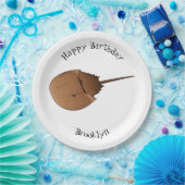 Hoefijzer krab cartoon illustratie papieren bordje (Feest)