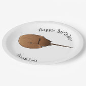 Hoefijzer krab cartoon illustratie papieren bordje (Gekanteld)