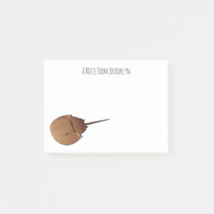 Hoefijzer krab cartoon illustratie post-it® notes