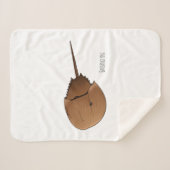 Hoefijzer krab cartoon illustratie sherpa deken (Voorkant (horizontaal))