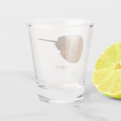 Hoefijzer krab cartoon illustratie shot glas (Achterkant)