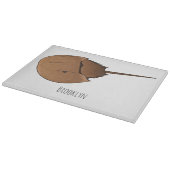 Hoefijzer krab cartoon illustratie snijplank (Hoek)