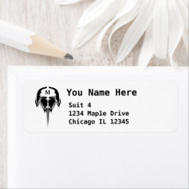 Hoefijzer krab in tribale Tattoo stijl Etiket