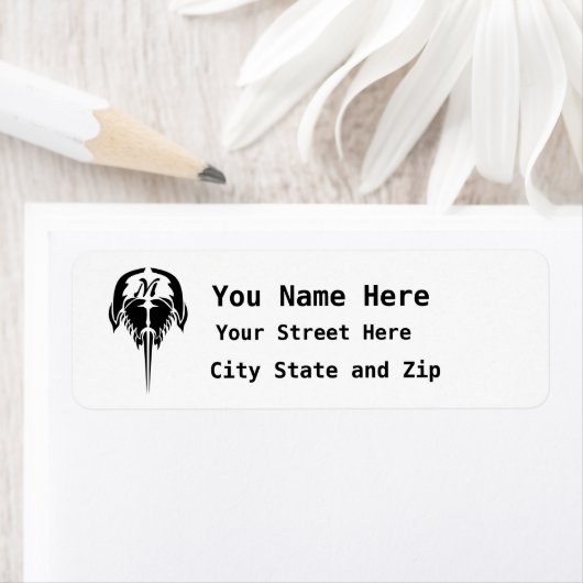 Hoefijzer krab in tribale Tattoo stijl Etiket (Insitu)