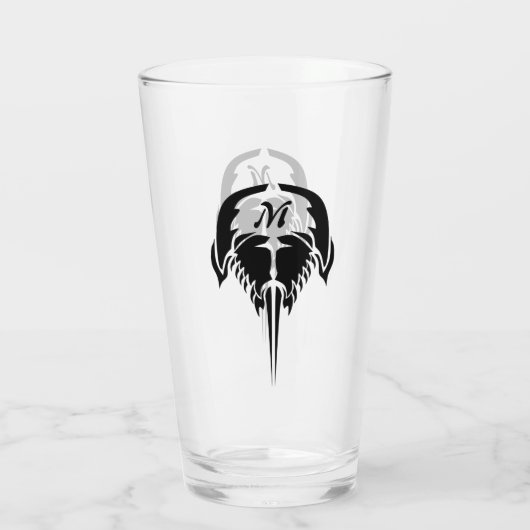 Hoefijzer krab in tribale Tattoo stijl Glas (Achterkant)