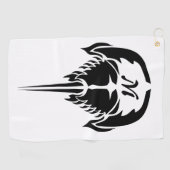 Hoefijzer krab in tribale Tattoo stijl Golfhanddoek (Horizontaal)