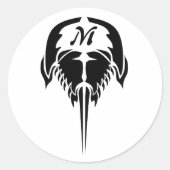 Hoefijzer krab in tribale Tattoo stijl Ronde Sticker (Voorkant)