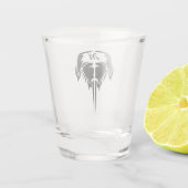 Hoefijzer krab in tribale Tattoo stijl Shot Glas (Achterkant)