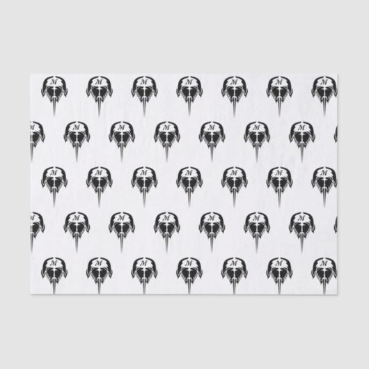 Hoefijzer krab in tribale Tattoo stijl Tissuepapier (Voorkant)