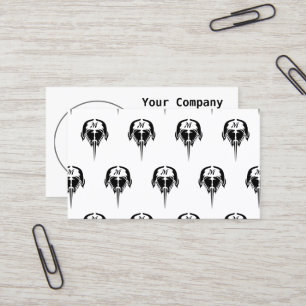 Hoefijzer krab in tribale Tattoo stijl Visitekaartje