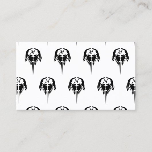 Hoefijzer krab in tribale Tattoo stijl Visitekaartje (Voorkant)