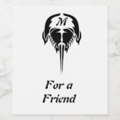 Hoefijzer krab in tribale Tattoo stijl Wijn Etiket (Enkel label)