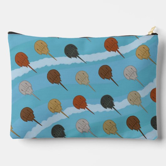 Hoefijzer Krab Ocean Waves Etui (Achterkant)