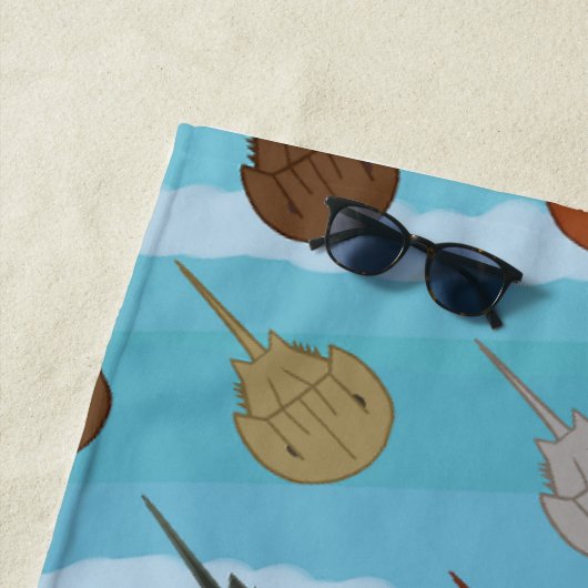 Hoefijzer Krab Ocean Waves Strandlaken (In situ)