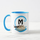 Hoefijzer krab speelt in het watermonogram mok (Links)
