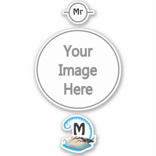 Hoefijzer krab speelt in het watermonogram sticker (Voorkant)